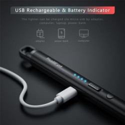 2er Set Elektrisch Feuerzeug, Winddichte Kerzenfeuerzeug, USB Aufladbar Elektrisches Lighter Lichtbogen Lang Stabfeuerzeug