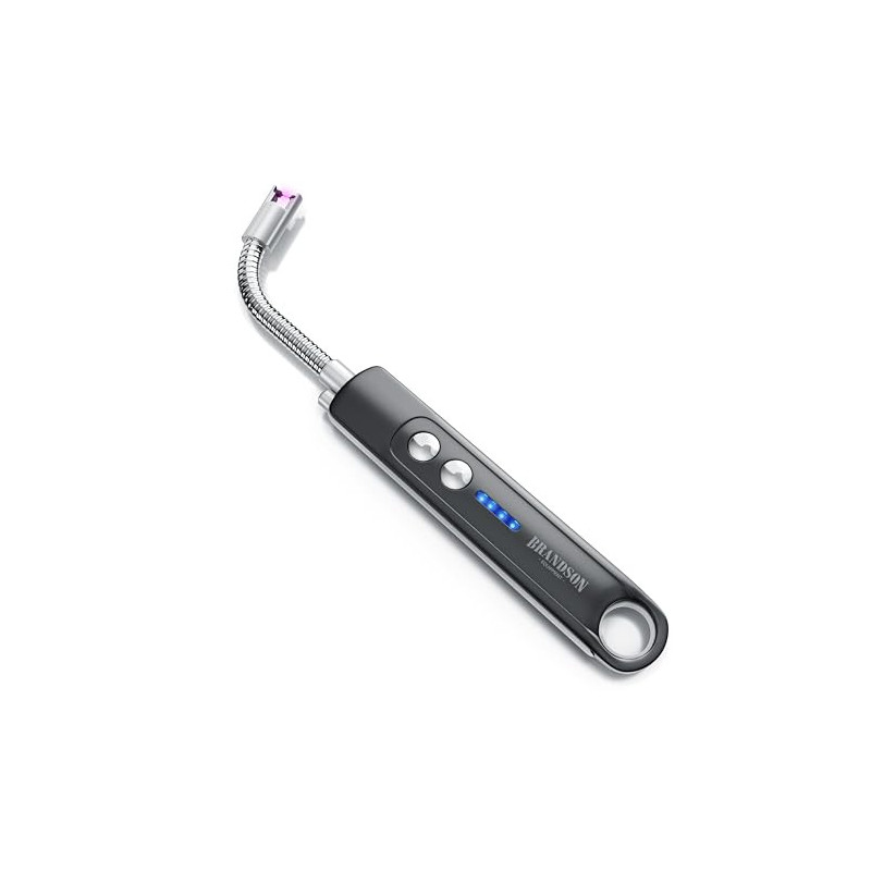 Brandson - Stabfeuerzeug, Lichtbogen Feuerzeug elektrisch, 100 Zündvorgänge, USB aufladbar Kerzenanzünder für Küche, Kerzen, 