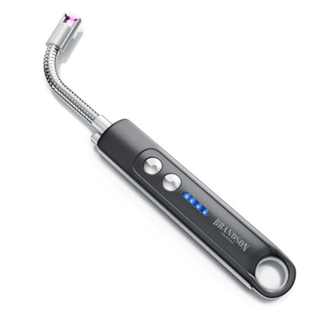 Brandson - Stabfeuerzeug, Lichtbogen Feuerzeug elektrisch, 100 Zündvorgänge, USB aufladbar Kerzenanzünder für Küche, Kerzen, 