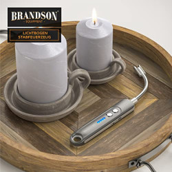 Brandson - Stabfeuerzeug, Lichtbogen Feuerzeug elektrisch, 100 Zündvorgänge, USB aufladbar Kerzenanzünder für Küche, Kerzen, 