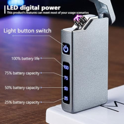 WIYETY Lichtbogen Feuerzeug USB Aufladbar: Wasserdicht & Winddicht Feuerzeug, Elektronische Feuerzeug mit Batterieanzeige, Pl