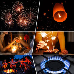 Rouclo Lichtbogen Feuerzeug, USB Aufladbar Elektro Feuerzeug Stabfeuerzeug Winddichtes Flammenlose Kerzenanzünder Elektronisc