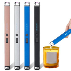 4 Stück Feuerzeug Elektrisch: Leuchtfeuerzeug leuchtet im Dunkeln, USB Aufladbar Feuerzeug mit Sicherheitsschloss, Flammenlos
