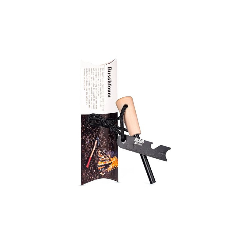 BUSCHFEUER Feuerstahl Outdoor Bushcraft - Feuerstein Feueranzünder für Survival 8mm hochwertiges Magnesium für exzellenten Fu BUSCHFEUER Feuerstahl Outdoor Bushcraft - Feuerstein Feueranzünder für Survival 8mm hochwertiges Magnesium für exzellenten Fu