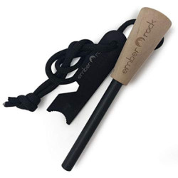 Ember Rock Feuerstahl Survival Outdoor Ausrüstung – Feuerstarter, Feuerstab & Feuerschläger mit Magnesiumstab in Premiumquali
