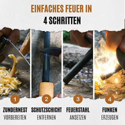 Camp Buddy Bamboo Feuerstahl XXL - Robuster Magnesium Feuerstab mit über 20.000 Zündungen - Feuerstahl Outdoor Ausrüstung - F