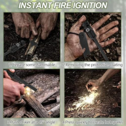 2Pcs Feuerstahl Feuerstein Survival, Autdoor Ausrüstung Set Zündungen Feuerstarter Fireflint Magnesium Feuerzeuge Für feuerst