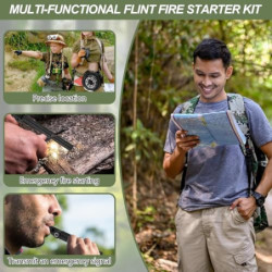 2Pcs Feuerstahl Feuerstein Survival, Autdoor Ausrüstung Set Zündungen Feuerstarter Fireflint Magnesium Feuerzeuge Für feuerst