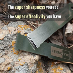 FERROFIRE FS384 Klassiker Feuerstahl 9,5 x 101,6 mm Feuerstein + 550 Paracord + Hervorragend Metallschaber + Magnesium Feuers