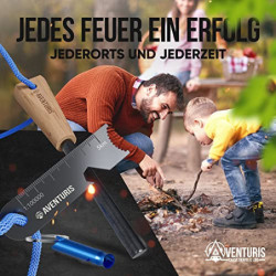 AVENTURIS® Feuerstahl XXL Der ultimative Outdoor Survival Firestarter Camping & Bushcraft Vielseitiger feuerstahl Outdoor, Zu