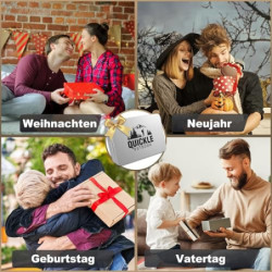 Quickle® Feuerstahl Kit, Feuerstahl mit Holzgriff, teleskopisches Feuerblasrohr - 48 cm, Wolle und Metallbox zum sicheren und