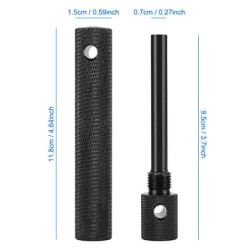 Grenhaven Feuerstein Feuerstahl im robusten Alugehäuse Silber oder Schwarz Feuerstarter Stift Länge 6 cm 9.000…