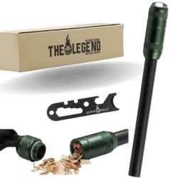 Outdoor Ninja Feuerstahl - The Legend Tactical - Grün FireSteel für Wandern, Bushkraft, Trekking, Camping und andere Outdoor 