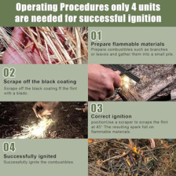 MOSTFUN Feuerstahl Feuerstein Survival Set, Wasserfester Magnesium-Feuerstarter mit Kompass Pfeife, Feuerstarter mit Paracord