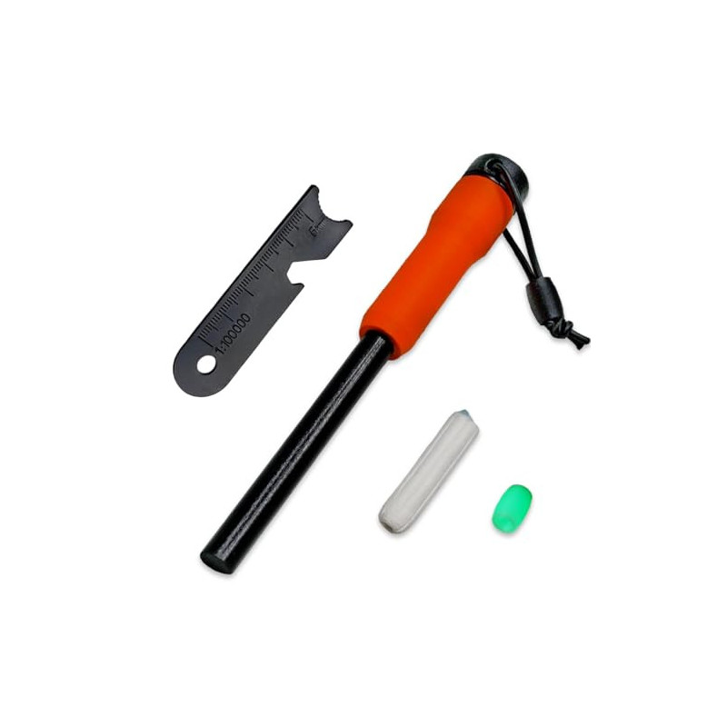 Feuerstahl mit Zunderfach wasserfest-XXL Feuerstarter-perfekt für Anfänger-Extrem heiße Funken-langlebig ca.20.000 Anwendunge