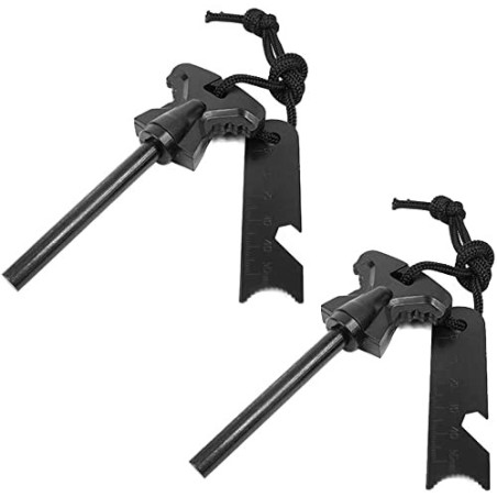 2 Stücke Feuerstarter Set,Feuerstahl Survival Outdoor Ausrüstung,Feuerstahl Outdoor,Feuerstab,Traditioneller Feuerstarter, Fe