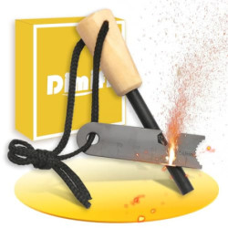 Dimiff Feuerstahl Set, Feuerstarter, Feuerstein Survival, Outdoor Feueranzünder, Robuster Feuerstab für Camping, Bushcraft un