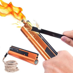 Feuerstahl Feuerstein Survival Set, 7in1 XXL Feuerstarter Fireflint Magnesium Feuerzeuge 17cm Länge Über 20 000 Zündungen Feu