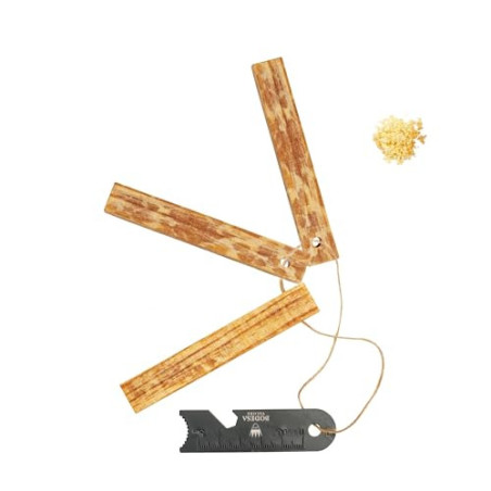 Feuerstarter-Set: 8, 10 oder 12 mm Dicke | Bis zu 15000 Zündungen | Feuerstahl Outdoor mit Paracord-Kienspan und Schaber | Fe