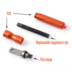 Jzhen Feuerstahl Outdoor, Feuerstein Survival Extrem Starker Funkenflug, Feuerstarter mit Seil Feuerstahl Set für Camping, Ou