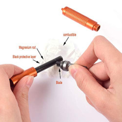 Jzhen Feuerstahl Outdoor, Feuerstein Survival Extrem Starker Funkenflug, Feuerstarter mit Seil Feuerstahl Set für Camping, Ou