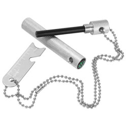 Grenhaven Feuerstein Feuerstahl im robusten Alugehäuse Silber oder Silber Feuerstarter Stift Länge 6 cm 9.000 Zündungen Survi