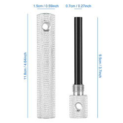Grenhaven Feuerstein Feuerstahl im robusten Alugehäuse Silber oder Silber Feuerstarter Stift Länge 6 cm 9.000 Zündungen Survi