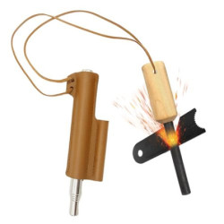 Survival Feuerstein - Feuerstahl -Hochwertiges Ferrocerium - Feuerstarter mit Feueranzünder Set für Outdoor, Bushcraft - Para