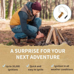 Survival Feuerstein - Feuerstahl -Hochwertiges Ferrocerium - Feuerstarter mit Feueranzünder Set für Outdoor, Bushcraft - Para