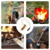 Survival Feuerstein - Feuerstahl -Hochwertiges Ferrocerium - Feuerstarter mit Feueranzünder Set für Outdoor, Bushcraft - Para