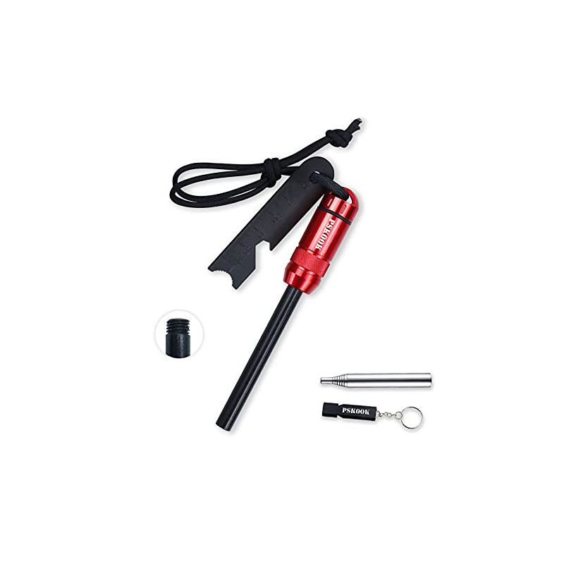 PSKOOK Survival Fire Starter Kit Store Feuerstarter Kit Premium Magnesium Ferrocium Rod Feuerstahl Erste Hilfe Kit- Enthält F PSKOOK Survival Fire Starter Kit Store Feuerstarter Kit Premium Magnesium Ferrocium Rod Feuerstahl Erste Hilfe Kit- Enthält F