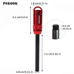 PSKOOK Survival Fire Starter Kit Store Feuerstarter Kit Premium Magnesium Ferrocium Rod Feuerstahl Erste Hilfe Kit- Enthält F