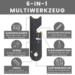 John Lossag-Feuerstahl Outdoor Set - Feuerstein, Kienspan, Überlebensausrüstung für Camping