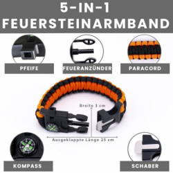 John Lossag-Feuerstahl Outdoor Set - Feuerstein, Kienspan, Überlebensausrüstung für Camping