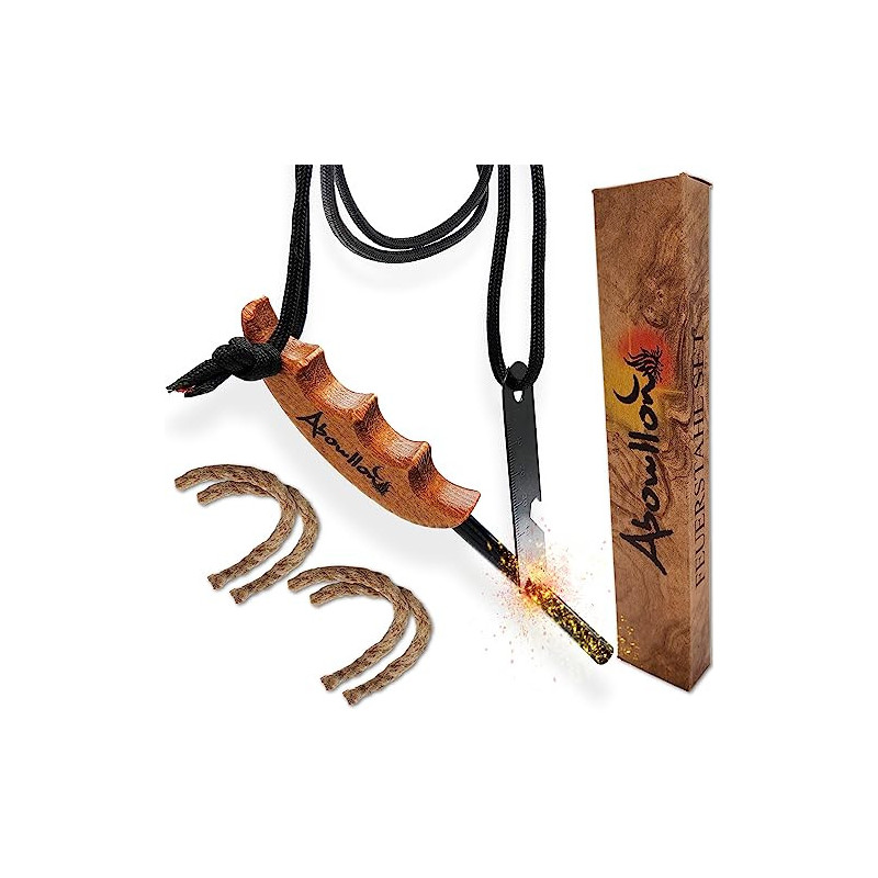Abowllon Feuerstahl Outdoor mit Zunder für Feuerstahl Feuerstarter Set | Outdoor Feuerzeug | Anzünder Survival mit Griff | Ma Abowllon Feuerstahl Outdoor mit Zunder für Feuerstahl Feuerstarter Set | Outdoor Feuerzeug | Anzünder Survival mit Griff | Ma