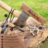 Abowllon Feuerstahl Outdoor mit Zunder für Feuerstahl Feuerstarter Set | Outdoor Feuerzeug | Anzünder Survival mit Griff | Ma