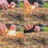 Abowllon Feuerstahl Outdoor mit Zunder für Feuerstahl Feuerstarter Set | Outdoor Feuerzeug | Anzünder Survival mit Griff | Ma