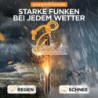 District North Feuerstahl M  8x0,8 cm  - Funktionaler Feuerstein mit starkem Funkenflug - Bushcraft Feuerstab mit elastischem