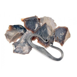 Survival Feuerstein mit Germanischem Feuerstahl/Wikinger Feuermach-Set/Feuerstarter mit Feueranzünder Set für Outdoor wie im 