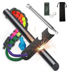 SBUENAM Feuerstahl Outdoor XXL,Feuerstein Survival Set 12,7cm,Starker Funkenflug Magnesium Feuerstarter,für Outdoor Survival,