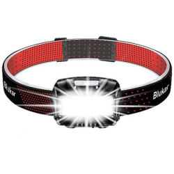 Blukar LED Stirnlampe Wiederaufladbar, Superhell 2000 Lumen Stufenlos Dimmbar Kopflampe mit 8 Lichtmodi, Sensor und Rotlicht,