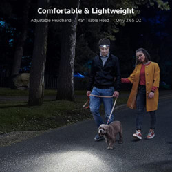 LE Stirnlampe LED Wiederaufladbar, 2000 Lux Superhell Kopflampe Stirnlampe mit Rotlicht und 6 Lichtmodi, IPX4 Wasserdicht Lei