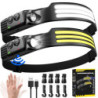 Stirnlampe Led Wiederaufladbar,3000 Lumens Superhell 230°Weitwinkel 3*LED Weiß Licht Sensor Kopflampe Stirnlampe,IPX5 Wasserd