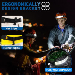 Stirnlampe Led Wiederaufladbar,3000 Lumens Superhell 230°Weitwinkel 3*LED Weiß Licht Sensor Kopflampe Stirnlampe,IPX5 Wasserd
