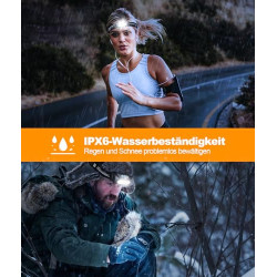 Glangeh Kopflampe LED Wiederaufladbar, Angelbeleuchtung mit Bewegungssensor & 4 Lichtmodi, IPX6 Wasserdicht, 1200 mAh Akku Ko