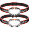 Gritin Stirnlampe LED, [2 Stück] LED Stirnlampe Kopflampe Superhell mit 3 Modi, IPX5 Wasserdichte Leichtgewichtige Mini Stirn