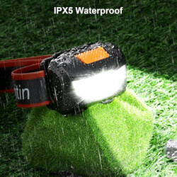 Gritin Stirnlampe LED, [2 Stück] LED Stirnlampe Kopflampe Superhell mit 3 Modi, IPX5 Wasserdichte Leichtgewichtige Mini Stirn