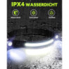 Stirnlampe LED Wiederaufladbar, Double Spot Light 230° COB Sensor Stirnlampe, Superhell 1200 Lumen mit 5 Modi, 12 Stunden Lau