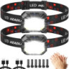 Stirnlampe LED Wiederaufladbar,MLIAIMCE 2 Stück 2000 Lumens Superhell Sensor Stirnlampe 18 Modi Kopflampe,IPX4 Wasserdicht LE