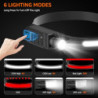Stirnlampe LED Wiederaufladbar, Superhelle 230° Weitwinkelstrahl, Einstellbarer Fokus, 30 Std. Laufzeit, 7 Modi mit Bewegungs